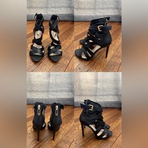 Guess Black Strappy Leather Stiletto Heeled Sandals - Sz. 7 - Worn Once!